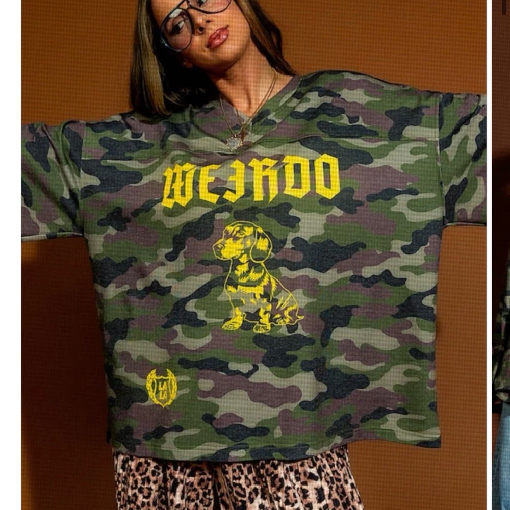 Dressed in Lala oversized weirdo jersey long sleeve in camo